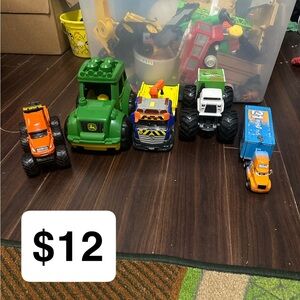 John Deere Green Toy Tractor and Vehicle Set